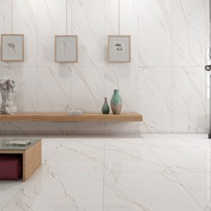 Porcelain Tile Golden White Room Scene